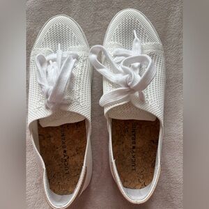 Lucky Brand Women's Cream Knit Sneakers